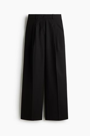 H&M Elegante Hose mit weitem Bein - Schwarz