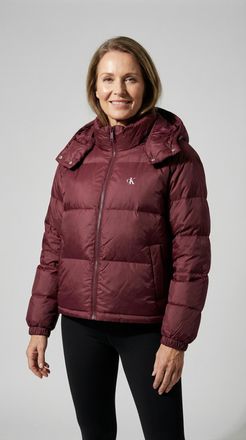 Calvin Klein Jeans Steppjacke CALVIN KLEIN JEANS ESSENTIAL MIDWEIGHT PUFFER JACKE, Damen, Gr. XXS (34), tawny port, Web, Obermaterial: 100% Polyamid, regular fit normal,