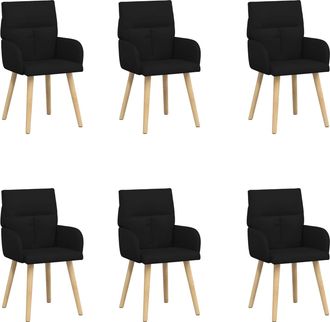 vidaXL Sillas De Comedor 6 Uds. Tela Negro 60 X 56 X 96 Cm Vidaxl