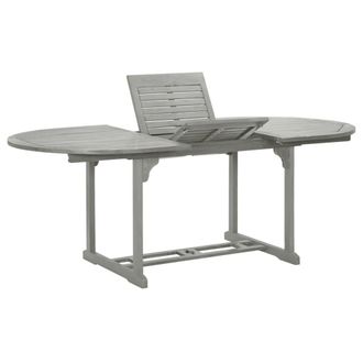 Berkfield Home Garden Table Grey 200x100x75 cm Solid Acacia Wood | Size: 200 x 100 x 75 cm