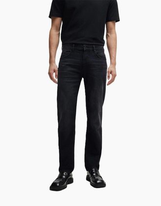 HUGO BOSS Mens Mid Rise Slim Fit Five Pocket Jeans - Grey - Size: 38W xl