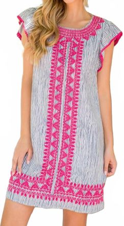 THML Clothing The Demi Mini Dress In Blue/pink