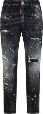 Dsquared2 Skater Jean Paint Splatter Jeans met zwarte wassing
