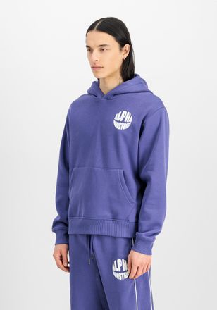 Alpha Industries Hoodie ALPHA INDUSTRIES Logo Hoodie Backprint, Herren, Gr. XXL, night lila, Obermaterial: 80% Baumwolle, 20% Polyester, regular fit, Sweatshirts Hoodi
