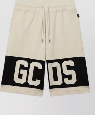 GCDS band logo sweatshorts contrast panel waistband