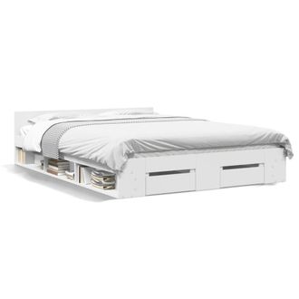 Berkfield Home Bed Frame with Drawers without Mattress White 120x200 cm | Size: Small Double