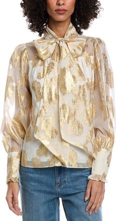 Fate Metallic Fil Coupe Chiffon Blouse