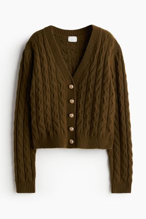 H&M Cardigan mit Zopfmuster - Green