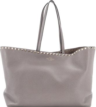 Valentino Garavani Rockstud grote leren shopper - Beige