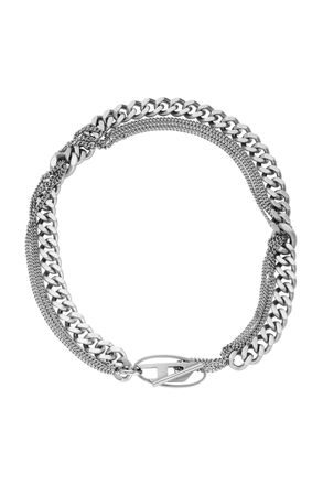 Diesel Stainless Steel Chain Necklace - Necklaces - Unisex - Silver