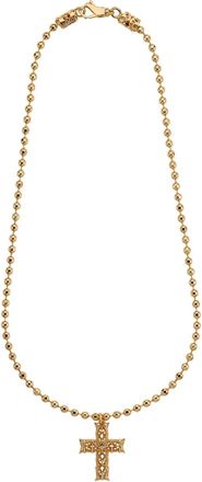 Emanuele Bicocchi beaded Notre-Dame cross necklace - unisex - Gold Plated Sterling Silver - One Size