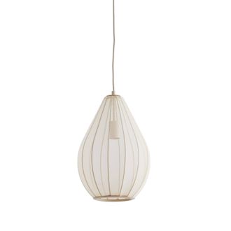 Light & Living L&aacute;mpara Colgante - Itela - Beige Blanco - Textil - Light&living