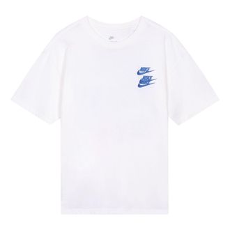 Nike Mens Nike Sportswear Around The World Subject Embroidered Alphabet Logo Ribbed Round Neck Short Sleeve White T-Shirt DR1210-100