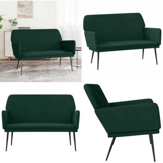 vidaXL Panca Verde Scuro 108x79x79 cm in Velluto - Seduta in velluto - Panca in metallo