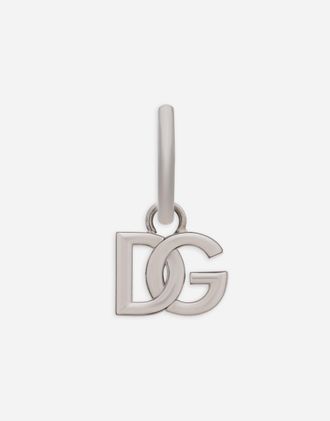 Dolce & Gabbana Single Dg Logo Earring - Man Bijoux Silver Metal Onesize