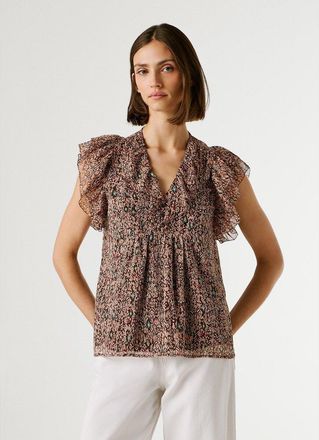 Pepe Jeans London Bedrukte blouse met ruches