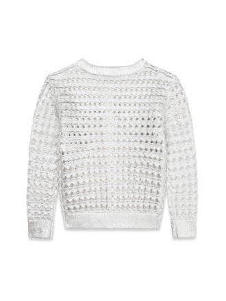 Chlo&eacute; 100% Cotton Knit Cardigan - Silver
