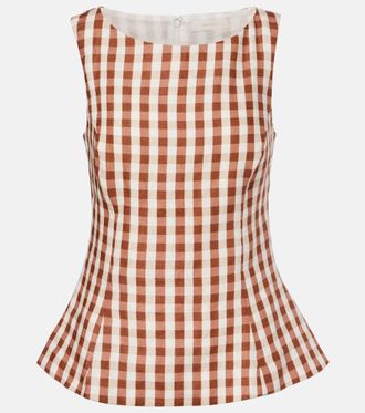 Faithfull The Brand Ana gingham linen top
