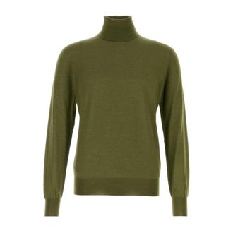 Saint Laurent Pull col roul&eacute; - Heren - Coltruien - Groen - M - Wol - Truien & Vesten