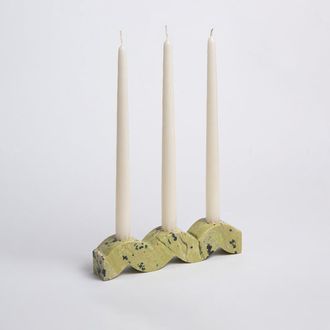 D.A.R. Proyectos Wavy Gemstone Candelabra in Serpentine Green at Nordstrom