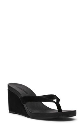 Steve Madden Playing Wedge Sandal in Black Suede at Nordstrom, Size 9.5