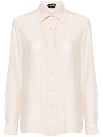 Tom Ford Camicia con dettaglio a pieghe - Toni neutri