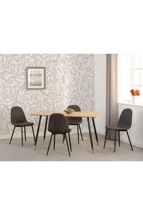 Seconique Hamilton Medium Dining Set with Athens Chairs in Brown