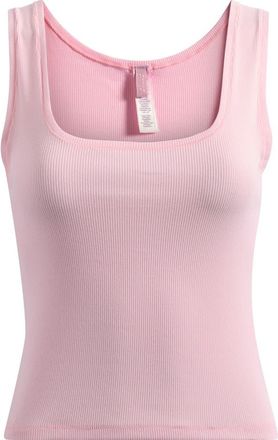 SKIMS Crop Stretch Cotton Rib Tank in Sugar Pink at Nordstrom, Size X-Large