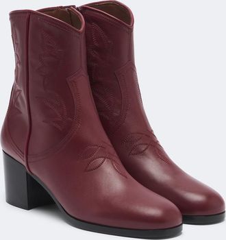 Valentino Garavani Botas cowboy de piel bordadas con VLogo