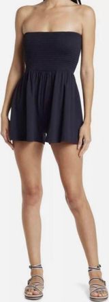 Susana Monaco Womens Tube Gather Romper In Midnight
