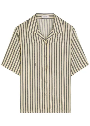 Versace Striped Silk-twill Shirt - Black - 46 (UK14 / L)