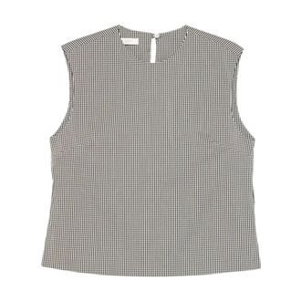 Incotex Edith Gingham-Pattern Sleeveless TOP - Tops - Mujer - Negro - S