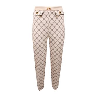 Elisabetta Franchi Pa-S71-51E2 Cropped Broek - Dames - Vrijetijds broeken - Beige - XS - Broeken