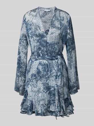 Guess Knielanges Kleid mit Bindeg&uuml;rtel Modell SIBILLA in Jeansblau, Gr&ouml;&szlig;e S