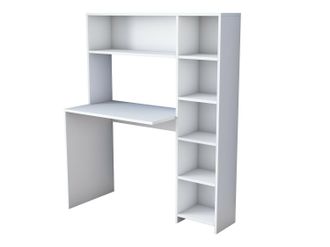 Asir Group LLC Escritorio Blanco Con Estanter&iacute;a Y Espacio De Almacenamiento, Medidas 113,2x141,8x40 Cm, Ideal Para Espacio De Trabajo Compacto O Dormitorio De Estudi