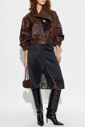 CHRISTOPHER ESBER Lunnet Leather Jacket, Womens, Brown