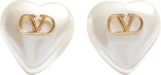 Valentino Garavani Off White VLogo Stud Earrings