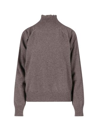 Maison Margiela Relaxed High Collar Virgin Wool Sweater