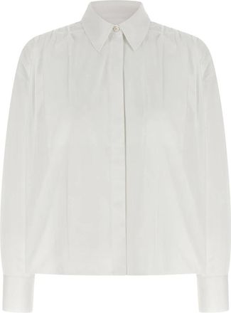 Jil Sander 136 Shirt - Dames - Overhemden - Wit - XS - Katoen - Overhemden