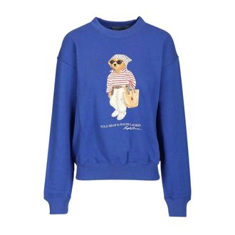 Polo Ralph Lauren Bear Crew-Neck Sweatshirt - female - Polo Ralph Lauren - Sweatshirts - Blue - M - Sweatshirts & Hoodies