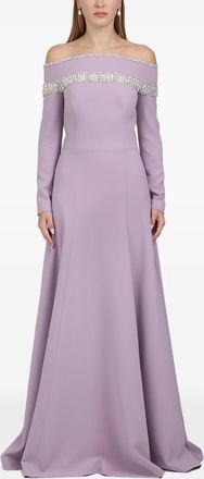 Dina Melwani Abito con spalle scoperte e decorazione - Rosa