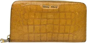 Miu Miu Pre-owned Wallets, female, Yellow, Size: ONE SIZE Pre-owned Leather Wallet