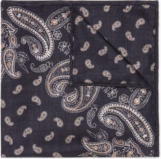 Brunello Cucinelli printed silk pocket square - men - Silk - One Size - Black