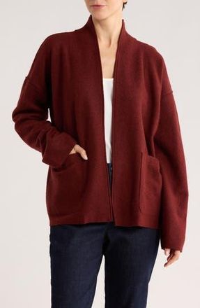 Eileen Fisher Wool Open Front Jacket in Redwood at Nordstrom Rack, Size Large
