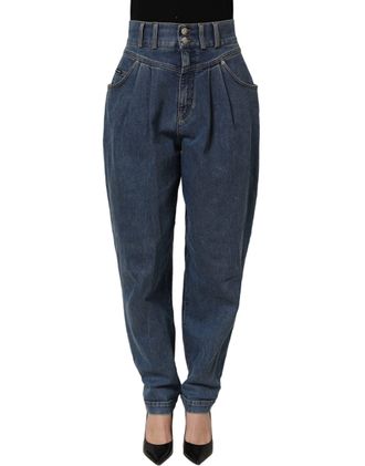 Dolce & Gabbana High-Rise Tapered Denim Jeans - Blue