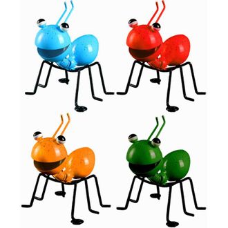 OEM Juego De 4 Hormigas De Metal, Decoraci&oacute;n De Pared, Decoraci&oacute;n De Jard&iacute;n, Insectos Coloridos Y Lindos Para Uso Exterior - Crezuo