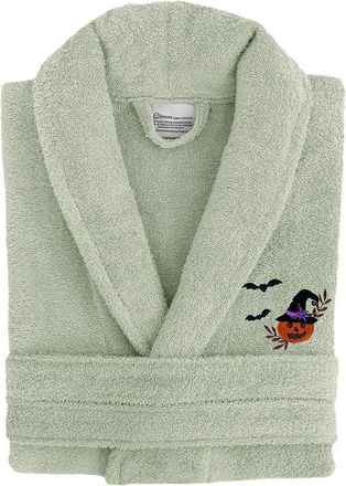 Linum Home Textiles Turkish Cotton Terry Embroidered Unisex Halloween Bath Robe