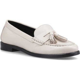 Hush Puppies Connie Leather Womens Cream Loafers - Size UK 7