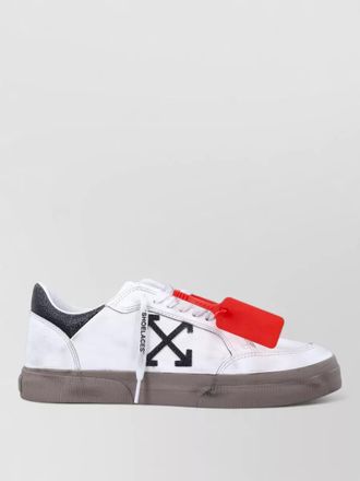 Off-white leather low-top sneakers