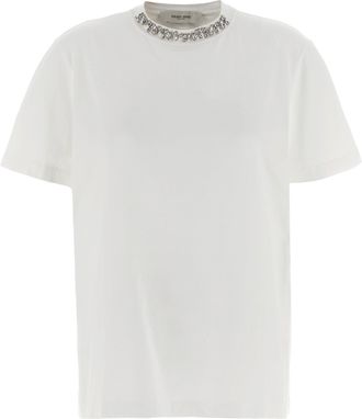 Golden Goose Crystal Crew Neck T Shirt Bianco-Donna